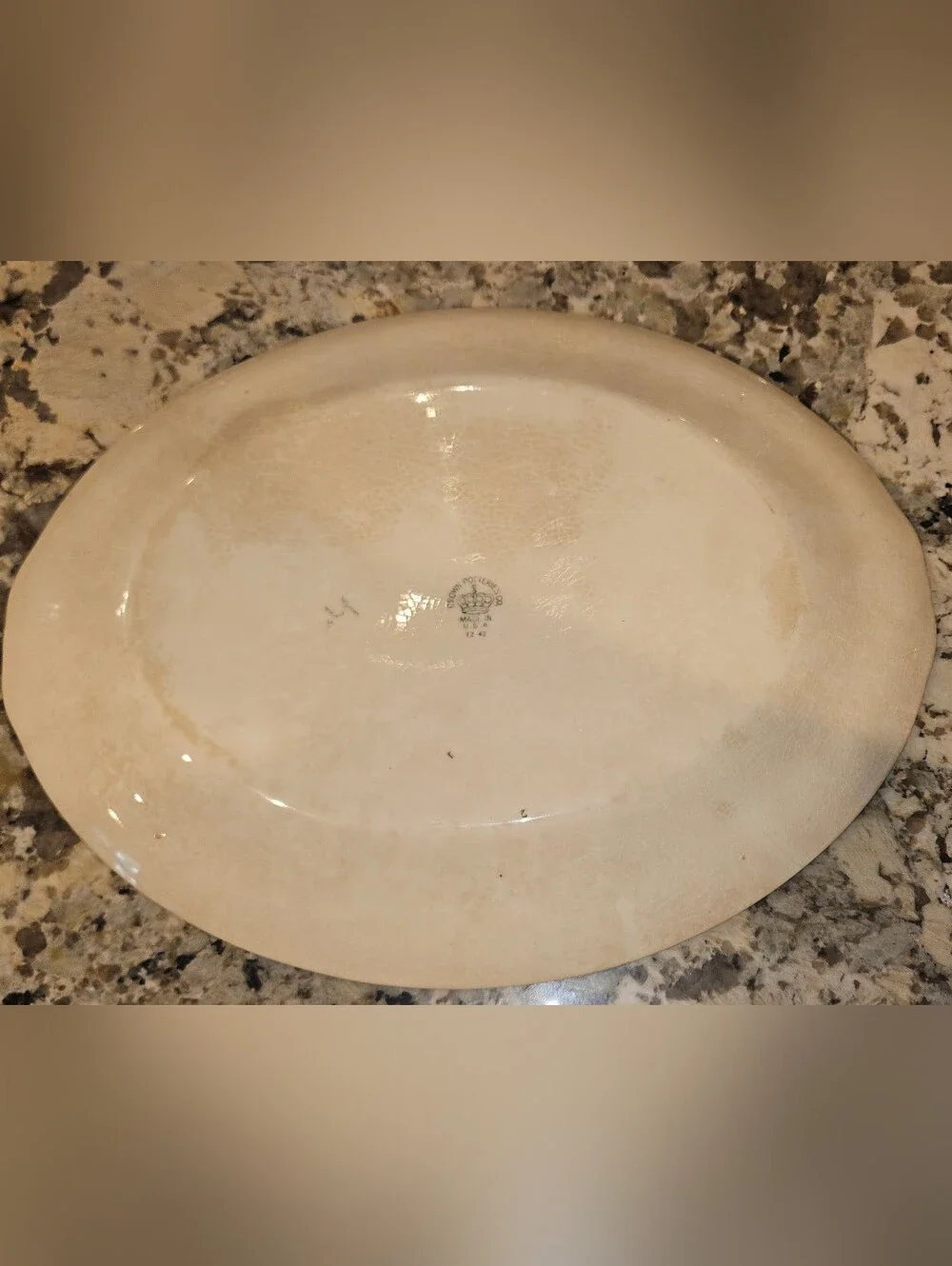 Crown Pottery Company Antique Ironstone Platter
